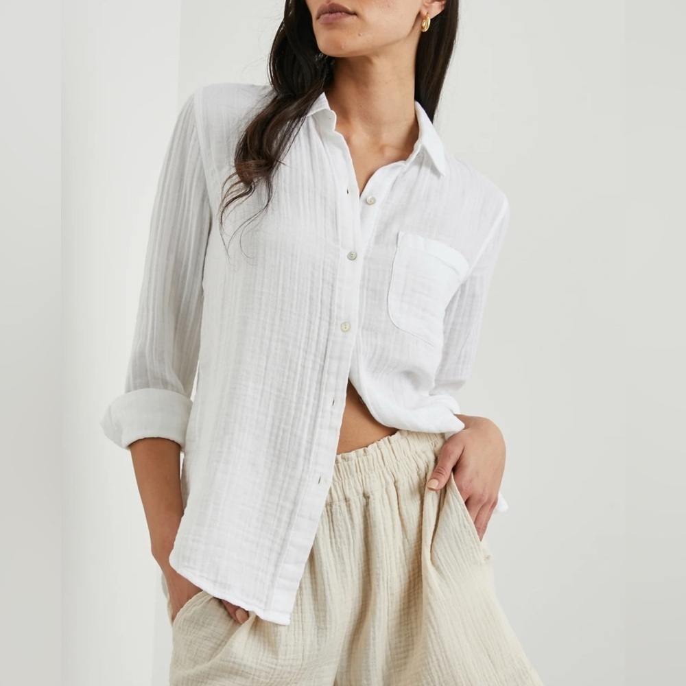 Rails white Ellis Button-Up Shirt cotton